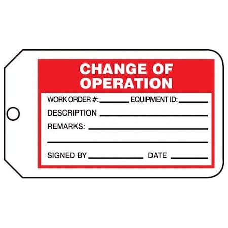 Accuform Danger, PF-Cardstock, 3-1/4 in Width, 1/4 in Height, , 25 PK MMT331PTP